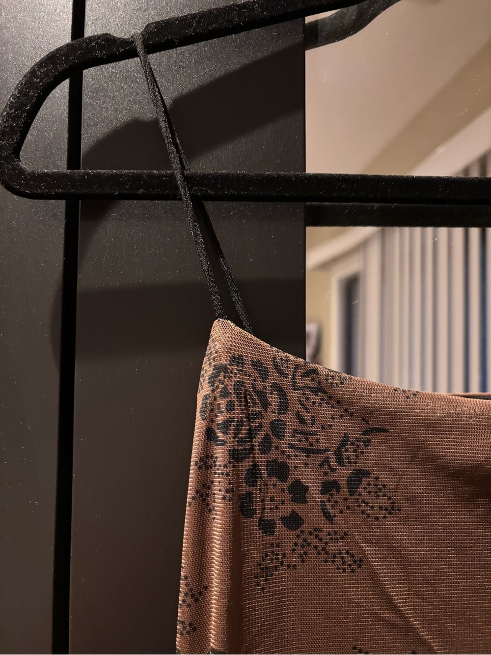 Brown Slip Dress with Black Floral Print - Picture 4 of 6